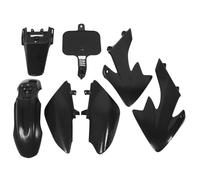 Motorcycle Fairing Body Work Kit, Plastic 7 - Piece Splash Guard Set, Black and White for CRF50 XR50 50cc to 160cc - Durable ABS Plastic, Easy Installation, Universal Fit for Dir (Black)