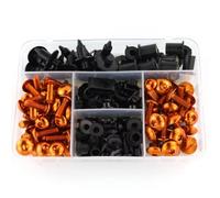 Motorcycle Fairing Bolts Compatible With CBR250RR 2017-2019 For CBR400R 2013-2019 For VTR1000 RC51 2000-2006 Fairing For Bolt Kit Windshield Helmet(Orange)