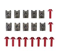 Motorcycle Fairing Kit, 10x M5 Motorcycle Fairing Kit Screw Spire Speed Fastener Clip Nut(red).-for red motorcycle fairing bolt