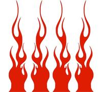 Motorcycle Flame Stickers 4pcs Vinyl Racing Sports Flame Stripe Decal Personality Reflective Stickers for Car Truck Motorcycle