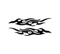 Motorcycle Flame Vinyl Sticker Reflective Self-Adhesive Decals Car Gas Tank Waterproof DIY Decoration Stickers(Black,140cm)