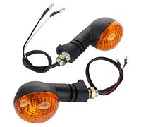 Motorcycle Flexi Stem Oval Indicators With Black Body Amber Lens