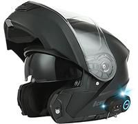 Motorcycle Flip Up Front Bluetooth Modular Helmet,ECE Approved Flip Up Full Face Bluetooth Integrated Motorbike Helmets for Adults Men Women Modular Motorcycle Helmet B1,XXXXL=(65-66cm)