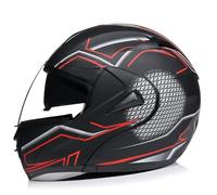 Motorcycle Flip up Full Face Helmet with Dual Visor Ventilation System ABS Shell Lightweight Modular Helmets for Racing Touring Cruising Riding Equipment