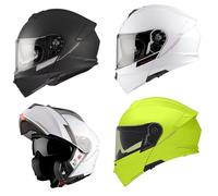 Motorcycle Flip Up Modular Helmet mt Genesis SV Solid - Scooter Adult Men Women Biker Rider Sports Racing Touring Motorbike Helmets - ECE 22.06 Approved Full Face Crash Helmet (Gloss Pearl White,L)