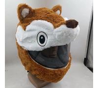 Motorcycle Fluffy Helmet Cover, Funny Plush Protective Accessories for Full Face Helmet (Wolf) - Gifts (Helmets Not Included)