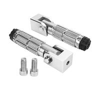 Motorcycle Foldable Foot Pegs M8, Antislip Aluminium Alloy Universal for Bikes ATV UTV Go Kart Black - Durable Lightweight, Non Slip Safety, Easy Installation for Multiple Vehicl (Silver)