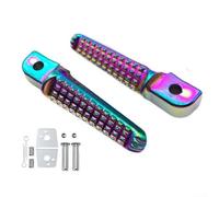 Motorcycle Foot Pedals Pair in Aluminum Alloy with Anti Slip and Mounting Accessories for Front and Rear Footrest (Color)