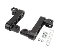 Motorcycle Foot Peg Brackets 360° Adjustable Highway Pegs for Crash Bars Fit Metal Extension Kit Silver(Black)