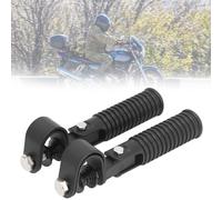 Motorcycle Foot Pegs, 2Pcs Heavy Duty Rubber Mounted Foldable Foot Rest Pedals for 1in Engine Guard Crash Bar Fits All 1in Pipes Frames Safety Bars (Black)