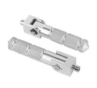 Motorcycle Foot Pegs Folding, 1 Pair Universal Aluminum Alloy Foot Pegs Footrest Non-Slip Footplate Pedals for Motorbikes 8MM Install(silver)