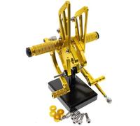 Motorcycle Foot Pegs For Kawasaki For Ninja250 2008-2012 Motorcycle Rearset Footrest Adjustable Aluminum Footpeg Rear Set Foot Peg FootPegs(Yellow)