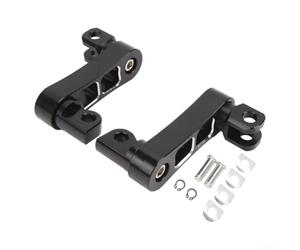 Motorcycle Foot Pegs Highway Bracket 360 Degree Adjustable CNC Aluminum For Crash Bars Engine Guard Touring Rider Comfort Black(Black White)
