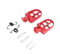 Motorcycle Foot Pegs Kit - Aluminum Alloy Left Right Footrests in Red for Pit and Dirt Bikes