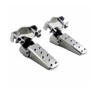Motorcycle Foot Rest Universal Retro Motorcycle Clamp-on Steel Foldable Foot Step Pegs Bike Folding Pedal Footrest Footpeg Parts Pegs Foot Pedals (Color : Silver)