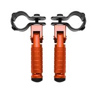 Motorcycle Footpegs Aluminum Motorcycle Part 8mm Universal Pedals Folded Footrest Footpeg For Motorcycles Mopeds, Karts, Scooters Motorcycle Foot Pegs (Color : Orange)