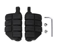 Motorcycle Footpegs Footrest - Universal CNC Aluminum Alloy & Rubber Anti-Slip Design for Yamaha, Suzuki, Kawasaki - Chrome (B(black))