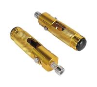 Motorcycle Footrest 2 Pcs M8 Universal Motorcycle Motor Bike Folding Footrests Footpegs Foot Rests Pegs Rear Pedals Set CNC Aluminum Part Foot Pegs(Gold)