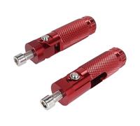 Motorcycle Footrest 2 Pcs M8 Universal Motorcycle Motor Bike Folding Footrests Footpegs Foot Rests Pegs Rear Pedals Set CNC Aluminum Part Foot Pegs(Red)