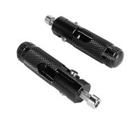Motorcycle Footrest 2 Pcs M8 Universal Motorcycle Motor Bike Folding Footrests Footpegs Foot Rests Pegs Rear Pedals Set CNC Aluminum Part Foot Pegs(Black)