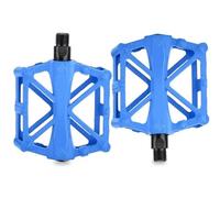 Motorcycle Footrest 2PCS Bicycle Pedal Anti-slip Fiber Widened Aluminum Alloy Fiber Ultralight Seal DU Bearing BMX MTB Cycling Bicycle Pedals Foot Pegs(BLUE-1pair)