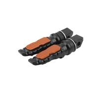 Motorcycle Footrest 8MM Hole Motorcycle Rear Passenger Foot Pegs Aluminum Pedals Footrest Scooter Foot-Peg Motorbike Pedal Modification Accessories Wide Footpegs(Orange)