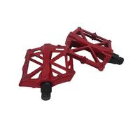 Motorcycle Footrest Foot Pegs 2PCS Bicycle Pedal Anti-slip Fiber Widened Aluminum Alloy Fiber Ultralight Seal DU Bearing BMX MTB Cycling Bicycle Pedals(RED-1pair)