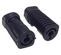 Motorcycle footrest foot pegs, rubbers 14mm, round fitting & 95mm long, compatible with/replacement for Honda C90