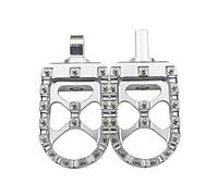 Motorcycle Footrest For Fat Bob For Softail For Sportster For Street Bob Motocross Universal Motorcycle CNC Wide Fat Footpegs 360° Roating Foot Pegs Wide Footpegs(Silver)