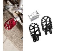Motorcycle Footrest Motorcycle Parts Accessories Pedals Pegs Rest Floorboard For H-ONDA XR250R XR400R 1996-2004 2003 2002 2001 2000 Footrest Footpegs Foot Pegs Pedal(Black- Silver)