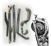 Motorcycle For Harley Heritage Softail Classic FLSTC 2007 2008 2009 2010 11 12 13 14 15 16 17 Fatboy FLSTF 07-17 FLSTFB 2010-2016 Dual Exhaust System Chrome Pipe