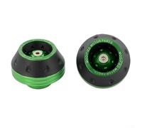 Motorcycle Fork Axle Protectors Anti-Drop Decor Black Silver(green)