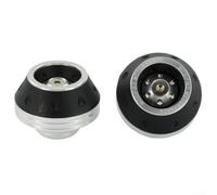 Motorcycle Fork Axle Protectors Anti-Drop Decor Black Silver(silver)