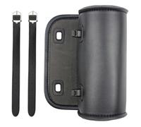 Motorcycle Fork Bag PU Leather Handlebar Tool Pouch Sissy Bar Roll Storage Bag Saddle Bag with 2 Straps, Cycling bag