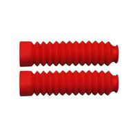 Motorcycle Fork Cover Gaiter Fit For ZJ125 125 CG125 Motorcycle Front Fork Shock Absorber Dust Cover Rubber Protector Gaiters Gators Boots Fork Guards(13 sections Red)
