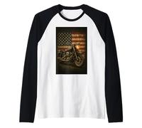 Motorcycle Freedom Rides on Two Wheels Glory Motorwear Raglan Baseball Tee