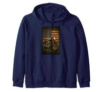 Motorcycle Freedom Rides on Two Wheels Glory Motorwear Zip Hoodie