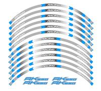 Motorcycle Front and Rear Tire Waterproof Logo Sticker Reflective Stripe Rim Set Decal for KYMCO AK550 Ak 550 Wheel hub Sticker(Color8)