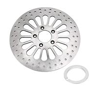 Motorcycle Front Brake Disc, 5 - Hole Stainless Steel Rotor for Touring 2000-2007, 292mm OD Spoke Design with Chrome Finish for Enhanced Braking Performance