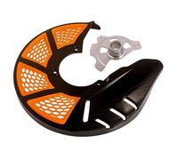 Motorcycle Front Brake Disc Cover Protector for Husqvarna FC/TC/TE Fit for KTM SX/XC Series 2015-2017 - Aluminum & ABS Rotor Guard Motocross (Black-Orange)
