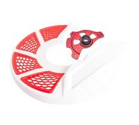 Motorcycle Front Brake Disc Guard Fit for Honda CR/CRF 125R 250R 450R/X 2004-2017 - Rotor Cover Shield with ABS & Aluminum for Off-Road Protection (White-Red)
