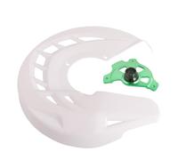 Motorcycle Front Brake Rotor Guard Fit for Kawasaki KX/KLX 125 250 450 (2006-2020) - Aluminum + ABS Shield for Motocross, Lightweight Off-Road Protection (White)