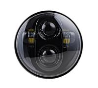 Motorcycle Front Head Lamp 5-3/4" Projector Round Headlamp 5.75 Inch Black LED Headlight For Dyna For Sportster For XL 1200 883 For Street 500 750 Dirt Bike Headlight(Black)