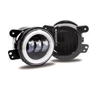 Motorcycle Front Head Light For ATV All Terrain Vehicles Motorcycle 4Inch Bicolor Angel Eye LED Headlamp Fog Light Kit Motorcycle Headlight Assembly(Yellow-2pcs)