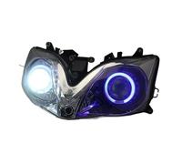 Motorcycle Front Headlight FOR CBR600 FOR F4i 2001-2007 Motorcycle Modified Head Light Lamp Custom Angel Devil Eyes LED Assembly HID Projector Headlamp(Blue)