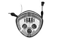 Motorcycle Front Headlight FOR Cross FOR Country FOR Road FOR Cruisers HALO ANGEL EYE VICTORY LED Headlight Chrome Black(With halo)