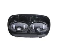 Motorcycle Front Headlight FOR Road FOR Glide FOR FLTR 1998-2013 Motorcycle 5.75" Dual LED Headlight Lamp Projector(Black)