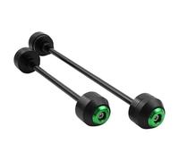 Motorcycle Front/Rear Axle Wheel Fork Sliders Crash Protector Guard Pads For ZX-10R For Ninja 2013-2016(Green-Front Rear)