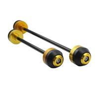 Motorcycle Front/Rear Axle Wheel Fork Sliders Protector Falling Guard Pads For YZF-R1 2007-2008(Gold-Front Rear)