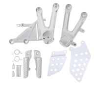 Motorcycle Front Rider Footrest Foot Pegs Bracket Set for Honda CBR1000RR 2004-2007 2006 2005 (Silver)